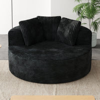 Round lazy sofa – Plush Upholstered Single Sofa with Pillows for Living Room