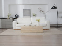 Minimalist Modern Sherpa Sectional Loveseat