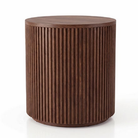 【LAS VEGAS MARKET EXHIBIT】Fluted Round Walnut Side Table
