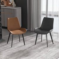 Modern Simple Luxury High-end Tea Restaurant Table Chair Italian Minimalist Leather Chair Nordic Backrest Chair