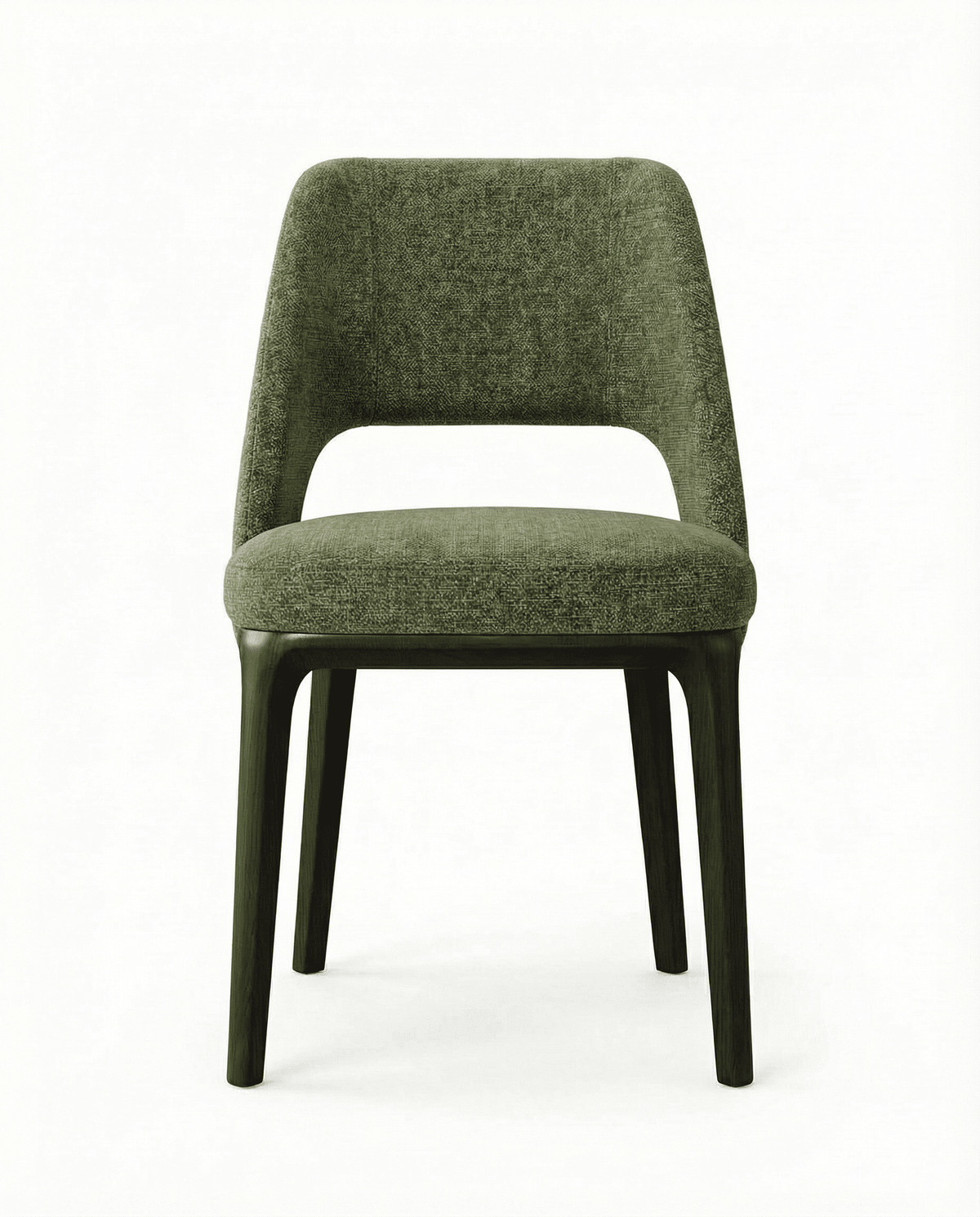 【LAS VEGAS MARKET EXHIBIT】Curved Back Dining Chair – Dark Wood Frame Armless Side Chair