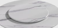 Modern Round MarbleDining Table with Turntable Painted Iron Leg for Dining Room