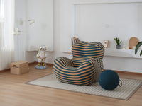 Unique Modern Stripe Accent Chair Sofa with Ottoman
