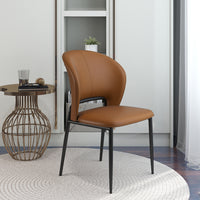 Modern Italian Style PU Leather Dining Chair Set of 2