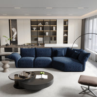 Modern Petal Modular Sectional Sofa – Chenille Fabric with Adjustable Backrests, L-Shaped Corner Couch