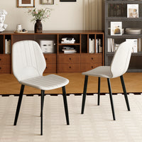 Modern Vertical Stitch PU Upholstered Dining Chair Set – 2 Color Options, 2-Pack / 4-Pack Available