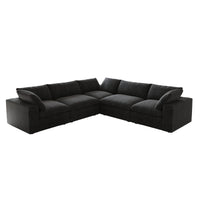 Sky Cloud Sectional Sofa | Washable Cover 120-Inch Linen Corner Sectionals 5-Seaters