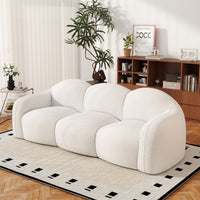 Double Armrest Cloud Sofa, Compressed Pure Sponge Teddy Velvet Couch, 4 Color Options Plush Upholstered Sofa for Living Room