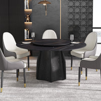 2 Sizes, 3 Tabletop Colors & 2 Leg Colors Round Dining Table – Optional Rotating Lazy Susan