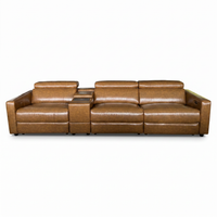 【LAS VEGAS MARKET EXHIBIT】3-Seat Leather Power Recliner Sofa with Console & Cup Holders