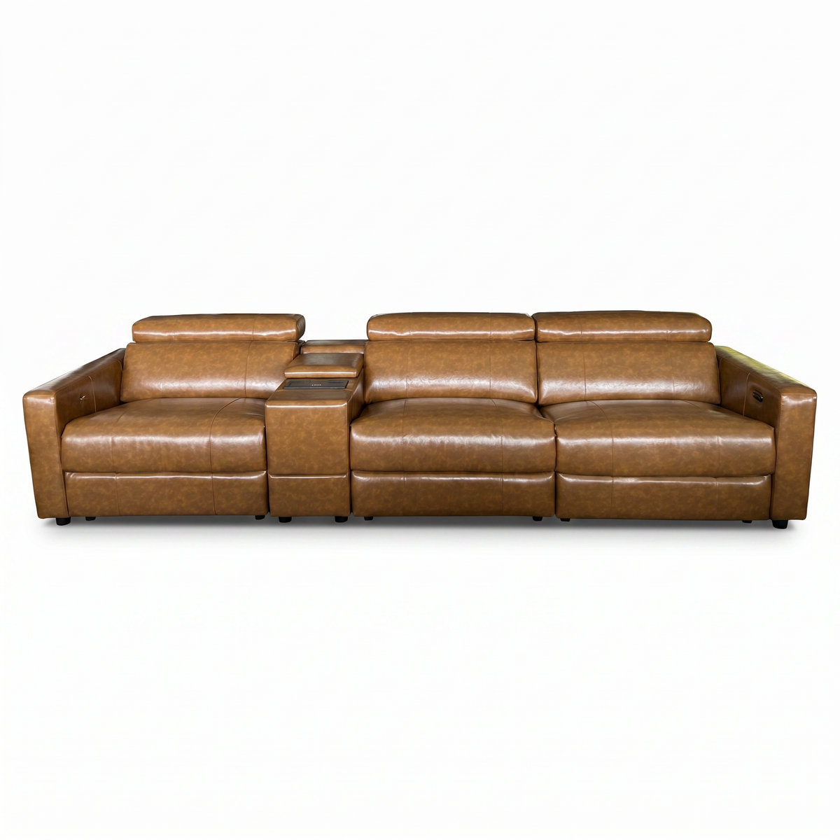 【LAS VEGAS MARKET EXHIBIT】3-Seat Leather Power Recliner Sofa with Console & Cup Holders