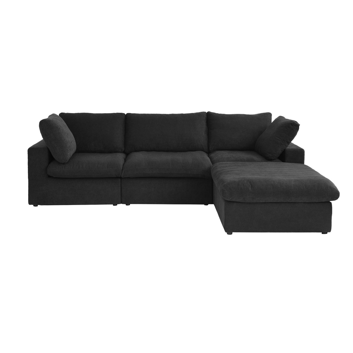 Enlarge the Product Image Button Sky Cloud Sectional Sofa | Washable Cover 120-Inch Linen L-Shaped Sectionals 4-Seaters