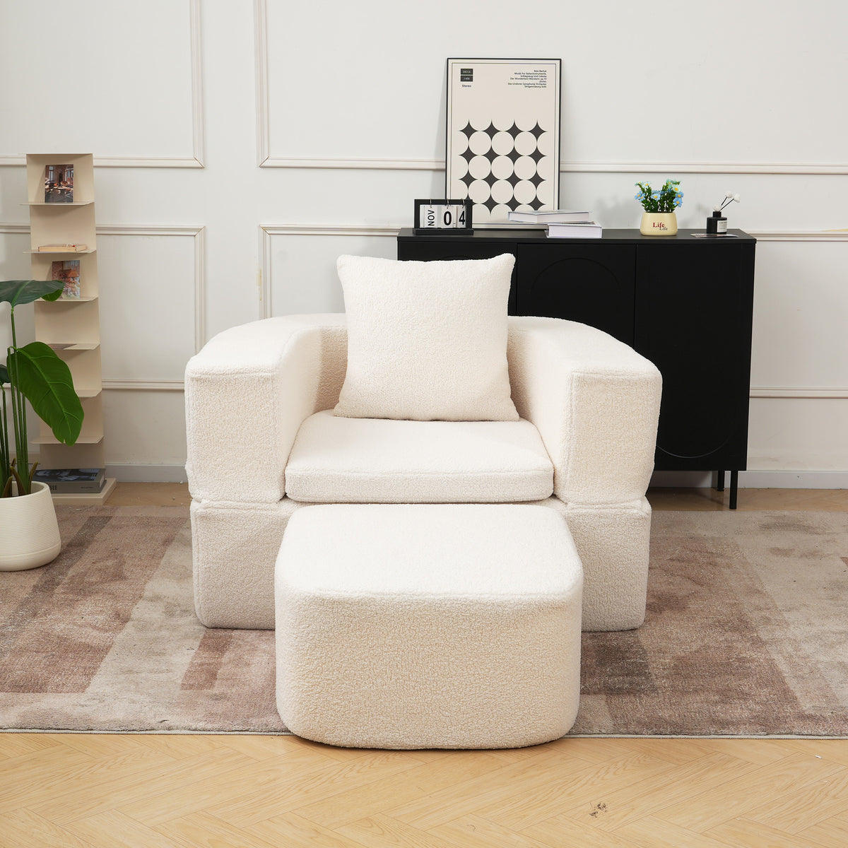 Foldable Sofa Bed, Compressed Pure Sponge Teddy Velvet Floor Couch, 4 Color Options Multi-Functional Sleeper Chair for Living Room Bedroom