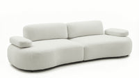 Modular Adjustable Sofa – Lambswool Fabric Curved Sectional Couch