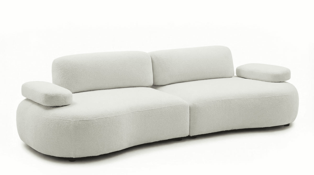 Modular Adjustable Sofa – Lambswool Fabric Curved Sectional Couch