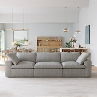 Sky Cloud Sectional Sofa | Pet-Friendly Cover 120-Inch Linen Sleepers 3-Seaters