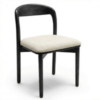 【LAS VEGAS MARKET EXHIBIT】Curved Back Dining Chair – 2 Color Options: Black Wood & Walnut Wood Upholstered Side Chair