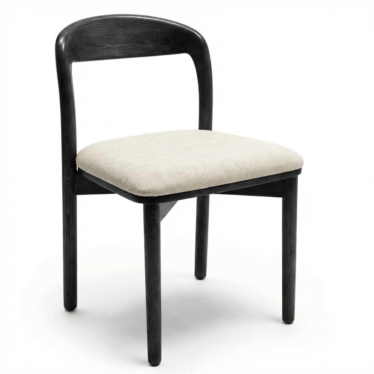 【LAS VEGAS MARKET EXHIBIT】Curved Back Dining Chair – 2 Color Options: Black Wood & Walnut Wood Upholstered Side Chair