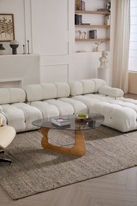 Modern Oak & Glass Coffee Table