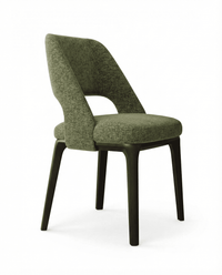 【LAS VEGAS MARKET EXHIBIT】Curved Back Dining Chair – Dark Wood Frame Armless Side Chair