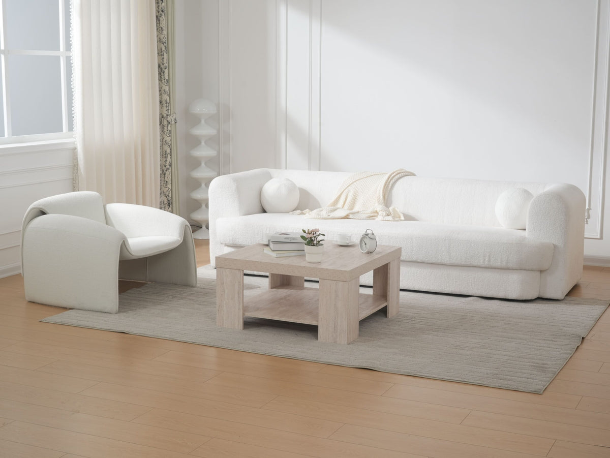 Modern Sherpa Wide Seat Sofa