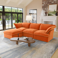 Modern Minimalist Modular L-Shaped Sofa, Ultra-Soft Fabric Convertible Corner Couch, Spacious & Comfortable Multi-Seater for Large Living Rooms