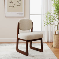 Minimalist Linen Fabric Dining Chair Set – Solid Wood Frame, 2-Pack / 4-Pack Optional