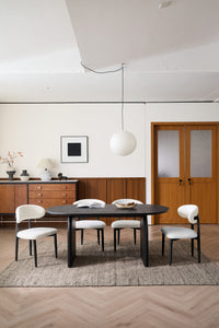 Curved Leg Oval Dining Table – 2 Color Options & 3 Sizes (Natural Wood/Black)