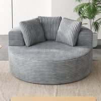 Round lazy sofa – Plush Upholstered Single Sofa with Pillows for Living Room