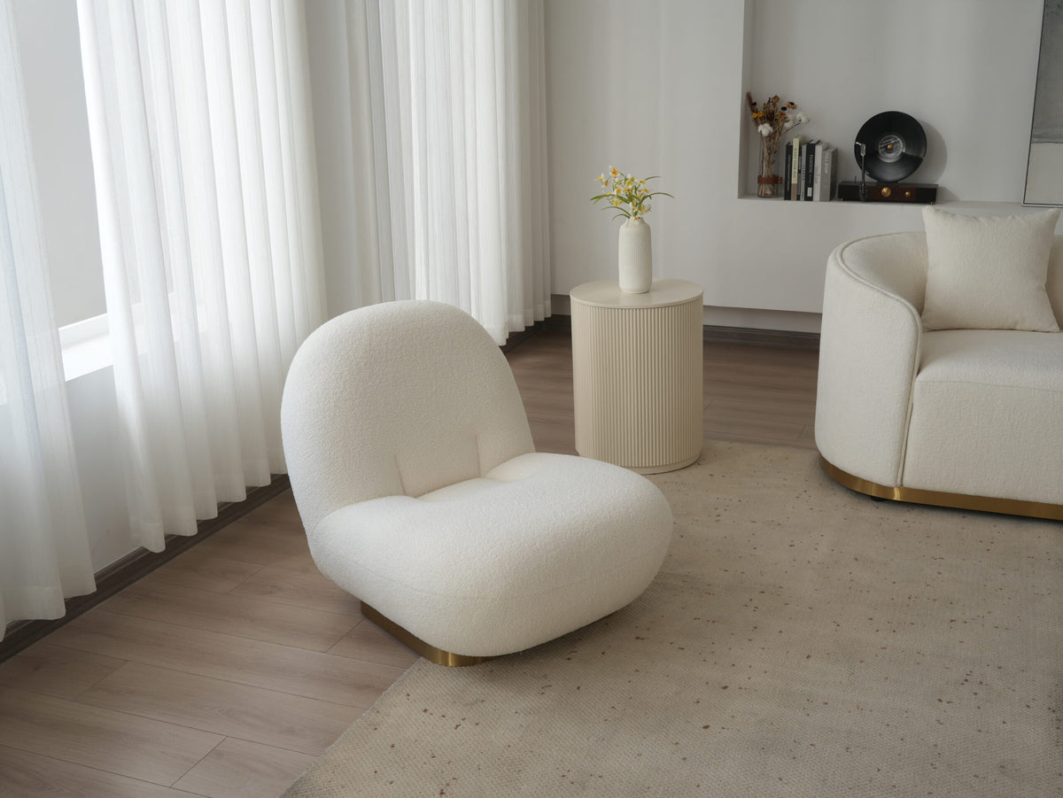 Modern Armless Single Sofa Round Seat