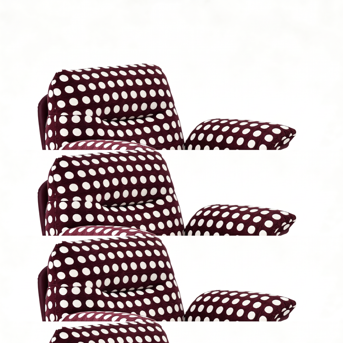 【LAS VEGAS MARKET EXHIBIT】Polka Dot Chenille Accent Chair, Two-Tone Curved Arm Upholstered Leisure Chair for Living Room