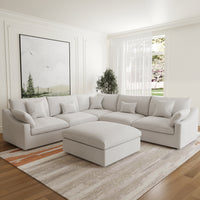 Modular Sofa – Multi-Color Chenille Fabric with Ottoman, Configurable Sectional for Living Room
