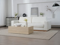 Minimalist Modern Sherpa Sectional Loveseat