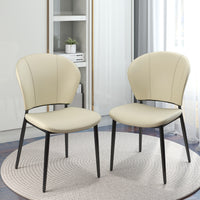 Vegan Leather Modern Dining Chairs Set of 2