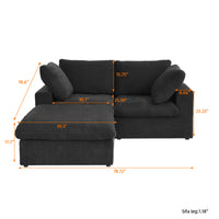 Sky Cloud Sectional Sofa | Pet-Friendly Cover 80-Inch Linen L-Shaped Sectionals 3-Seaters