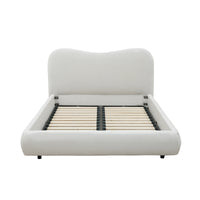 Wave-Shaped Upholstered Platform Bed – Queen & King Size Options