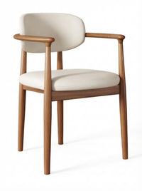 【LAS VEGAS MARKET EXHIBIT】 Walnut Wood Dining Armchair – Upholstered in Leather or Lambswool
