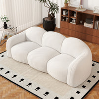 Double Armrest Cloud Sofa, Compressed Pure Sponge Teddy Velvet Couch, 4 Color Options Plush Upholstered Sofa for Living Room