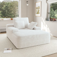 Modular Corduroy Lazy Sofa – Convertible Single Chaise Lounge with Pillows for Living Room/Bedroom