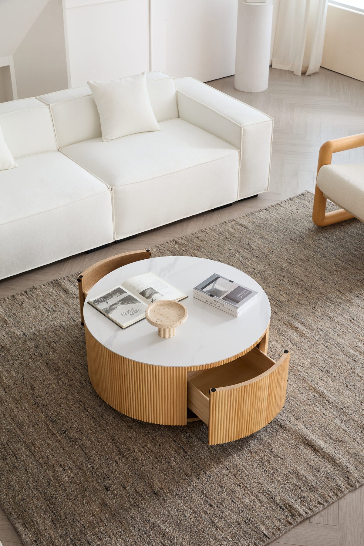 Scandi Round Sintered Stone Coffee Table