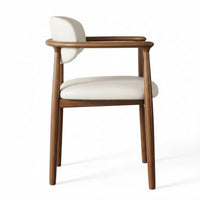 【LAS VEGAS MARKET EXHIBIT】 Walnut Wood Dining Armchair – Upholstered in Leather or Lambswool