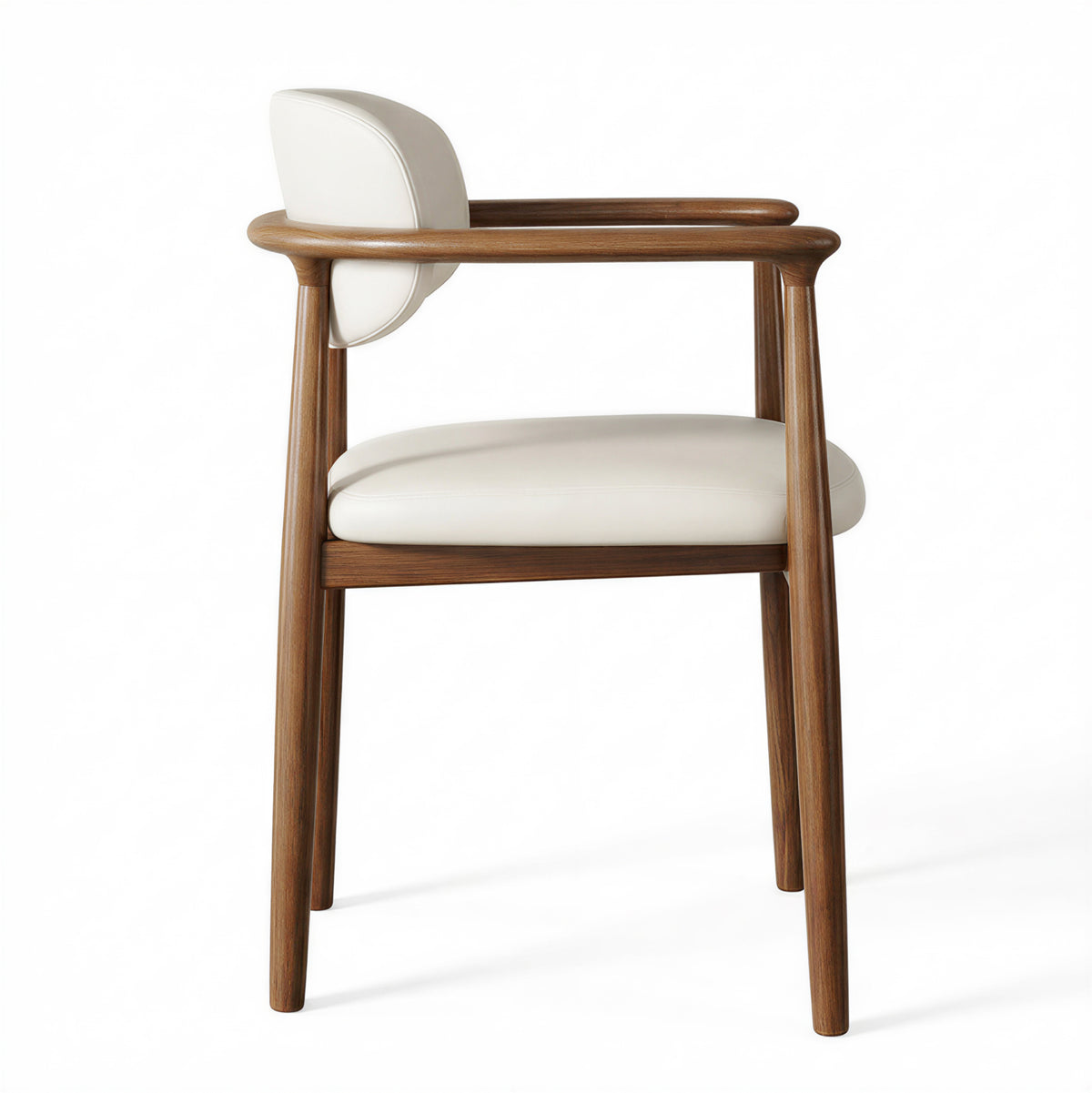 【LAS VEGAS MARKET EXHIBIT】 Walnut Wood Dining Armchair – Upholstered in Leather or Lambswool