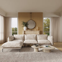 Minimalist L-Shaped Modular Sofa with Ottoman – 20cm High Legs, Light Luxury Living Room Sectional