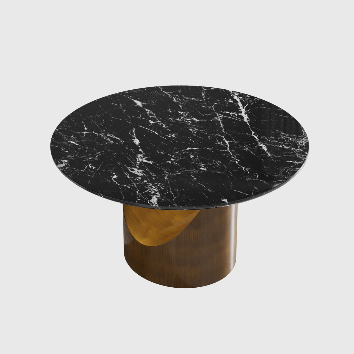 Modern Round MarbleDining Table with Turntable Painted Iron Leg for Dining Room