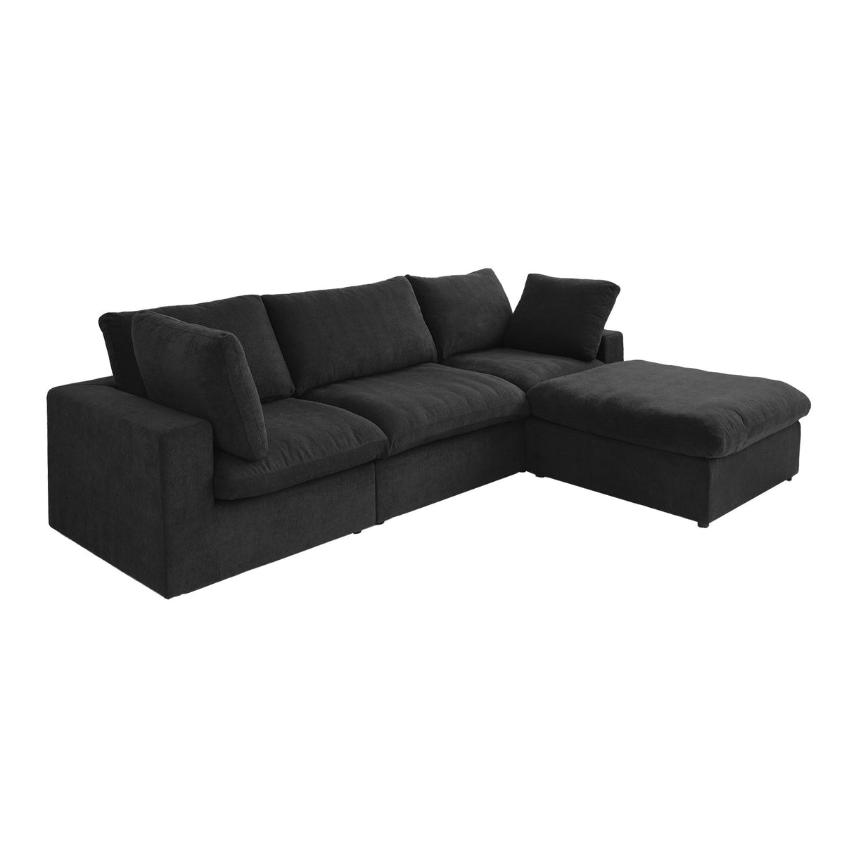 Enlarge the Product Image Button Sky Cloud Sectional Sofa | Washable Cover 120-Inch Linen L-Shaped Sectionals 4-Seaters