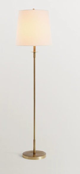 Gold Metal Floor Lamp with Empire Shade – Modern Standing Lamp for Living Room & Bedroom