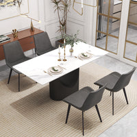 Modern Marble-Patterned Dining Table