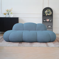Cloud-Shaped Teddy Fleece Sofa – White Plush Fabric, Artistic Design for Living Room Light Luxury Leisure Area