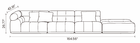 【LAS VEGAS MARKET EXHIBIT】Frosted Velvet Modular Straight Sectional Sofa, Multi-Seat Block Upholstered Sofa for Modern Minimalist Living Room