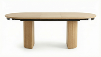 【LAS VEGAS MARKET EXHIBIT】Extendable Oval Dining Table – Solid Oak Wood Table with Fluted Legs